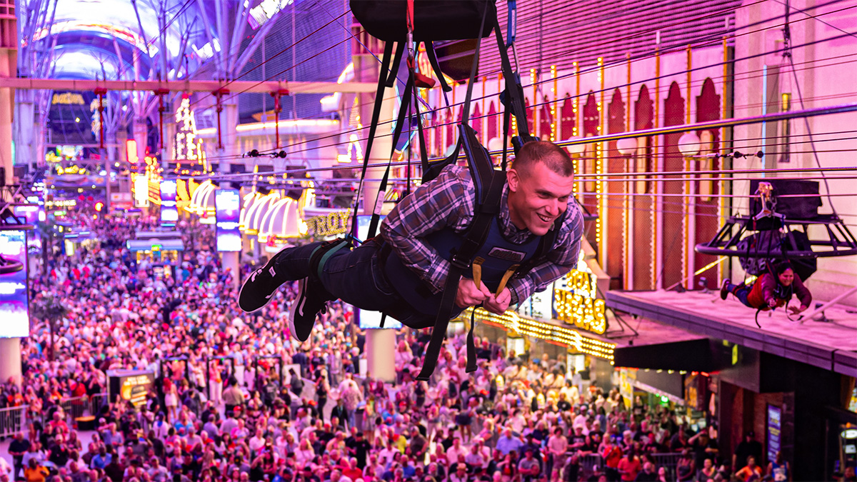 Slotzilla Zipline on Fremont Street