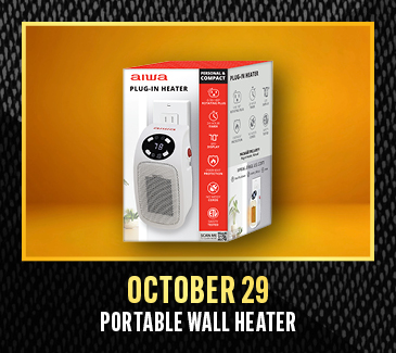 October 29 Gift Giveaway - Portable Wall Heater October 29 Gift Giveaway - Portable Wall Heater